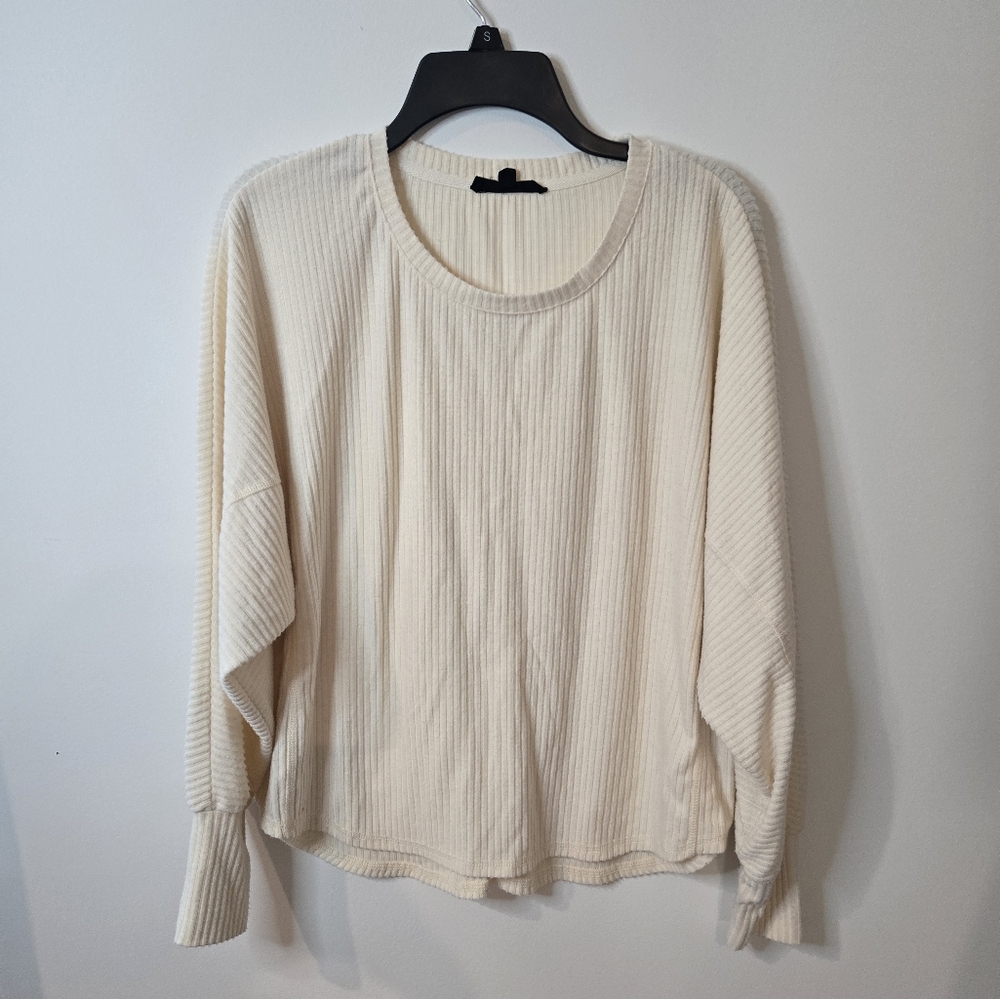 Jane + Delancey Cream Ribbed Women's Sweater Size Small